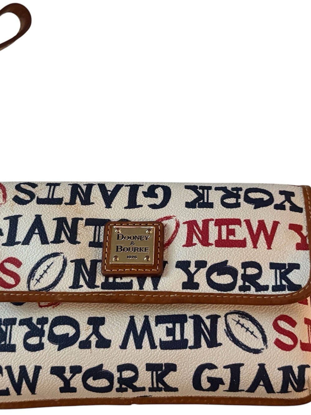 Dooney & Bourke New York Giants Logo Wristlet in Cream/Blue/Red